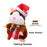 Enjoybay Talking Hamster Plush Toy Funny Electronic Stuffed Animals Hamster Bear Toy for Kids Play Hide Bear Toy Plush Toy