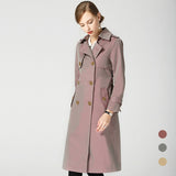 European Burberry Anna Trench Coat Women's Long over-the-Knee Autumn Clothing British Style Chameleon Loose-Fit Trench Coat Fash