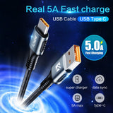 FLOVEME 5A USB Type C Cable For Huawei P30 P20 Pro Mate 30 Lite USBC Fast Quick Charging Charger USB-C Type-C Cable For Samsung
