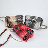 FUNMARDI Brand Snake Designer Women Bag Chain Strap Shoulder Bags Small Crossbody Bags For Women PU Leather Bag Female WLHB1790