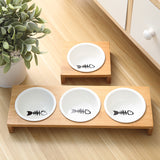 dasda  Fashion Cat Dog Feeders Bowls Bamboo Tableware Ceramic Pet Food Water Bowl High Grade Anti Skid Pet Supplies Dog Cat Bowl