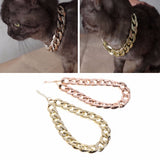 Fashion Pet Dog Necklace Collars Thick Gold Chain Plated Plastic Identified Safety Collar Puppy Dogs Supplies 36cm/45cm C42