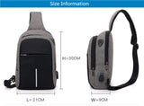 hello word  FengDong small usb charge one shoulder bag men messenger bags male waterproof sling chest bag 2019 new bagpack cross body bags