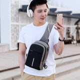 hello word  FengDong small usb charge one shoulder bag men messenger bags male waterproof sling chest bag 2019 new bagpack cross body bags