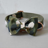 Free engrave ID nylon adjustable dog collar leash set with bow tie for big small dogs fabric collar Christmas decorative gifts