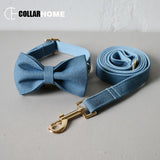 Free engrave dog collar leash djustable pet necklace harness christmas decorations with bow tie puppy pet straps factory price