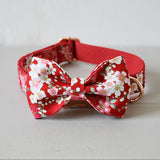 ssss  Free engrave dog collar leash leads with bow tie cat pet straps for small medium large dogs bulldog collar Christmas decorations