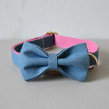 Free engrave dog collar personalized pet collar leash christmas decorations bow tie necklace for small big dogs pretty bowknot