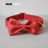 Free engrave metal buckle personalized bow dog collar pet leash adjuster necklace with bow tie for small big dogs factory price