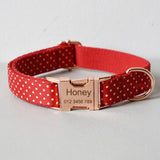 Free engrave metal buckle personalized bow dog collar pet leash adjuster necklace with bow tie for small big dogs factory price