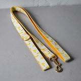 Free engrave nylon personalized banana design bow dog collar leash traction rope for small big dogs adjustable pet collar straps