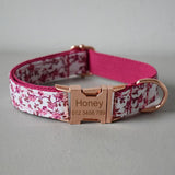Free engrave soft dog collar leash set with bow tie Chihuahua collar metal adjustable pet supplies Christmas gift factory price