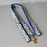 Free engrave soft dog collar leash with bow tie chinese ethnic style for small large dog gold metal buckle quick release buckles