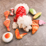 Funny Food Simulation Dog Chew ToysThick Canvas Pet Plush Toy Pet Play Chew Squeaky French Chihuahua Dog Toys dog teeth cleaning