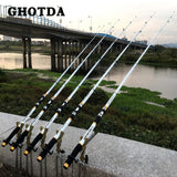 GHOTDA 2.1M -3.6M Carp Fishing Rod feeder Hard FRP Carbon Fiber Telescopic Fishing Rod fishing pole