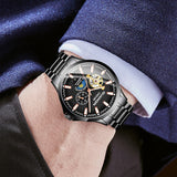 GUANQIN 2019 business watch men Automatic Luminous clock men Tourbillon waterproof Mechanical watch top brand relogio masculino