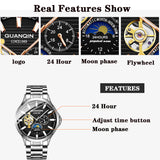 GUANQIN 2019 business watch men Automatic Luminous clock men Tourbillon waterproof Mechanical watch top brand relogio masculino