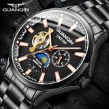 GUANQIN 2019 business watch men Automatic Luminous clock men Tourbillon waterproof Mechanical watch top brand relogio masculino