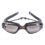 Gafas de natación profesionales de silicona 2019, gafas de natación UV antiniebla con tapones para los oídos para hombres y mujeres, gafas para deportes acuáticos