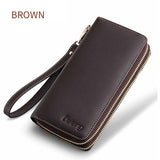 Genuine Leather Brand Men Wallets Long Men Purse Wallet Male Clutch Genuine Leather Wallet Men Business Male Wallet Coin