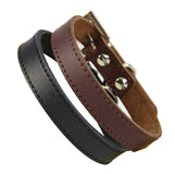 Genuine Leather Dog Collar Adjustable Chihuahua Small Dog Cat Collar Neck Buckle Leather Lead collar perro petshopXS-XL