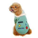 Geometric Patterns Green Dog Woolen Jacket Dog Clothes Winter French Bulldog Dog Clothes For Small Dogs Warm Outfit Pugs Clothes