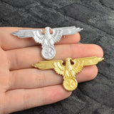 dasda  Gold And Silver WWII WW2 German Military Cross Eagle Pin Cap Badge Cockade
