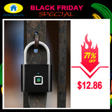 Golden Security Keyless USB Rechargeable Door Lock Fingerprint Smart Padlock Quick Unlock Zinc alloy Metal Self Developing Chip