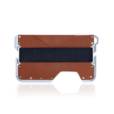 RFID Blocking Genuine Leather Credit Card Holder Men Fashion Aluminum Metal Creditcard Slim Minimalist Wallet Cardholder Case