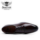 DESAI Oxford Mens Dress Shoes Formal Business Lace-up Full Grain Leather Minimalist Shoes for Men