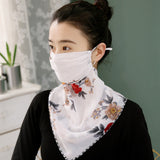 New Sunscreen Mask Neck Protection Full Covering Chiffon Triangle Silk Scarf Outdoor Riding