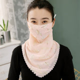 New Sunscreen Mask Neck Protection Full Covering Chiffon Triangle Silk Scarf Outdoor Riding