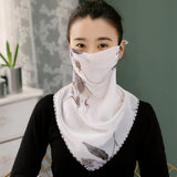 New Sunscreen Mask Neck Protection Full Covering Chiffon Triangle Silk Scarf Outdoor Riding