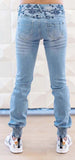 Embroidered close washed jeans