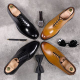 DESAI Oxford Mens Dress Shoes Formal Business Lace-up Full Grain Leather Minimalist Shoes for Men