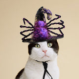 Halloween Pet Supplies Pet Dog and Cat Ornaments Halloween Pet Spider Hat Wizard Transfomation Cap