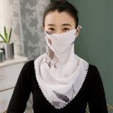New Sunscreen Mask Neck Protection Full Covering Chiffon Triangle Silk Scarf Outdoor Riding