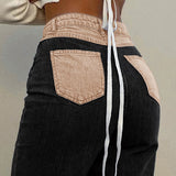 Streetwear Women's Bodycon Jeans woman Fashion Patchwork Harajuku Aesthetic Pants Jeans for women High Waisted Denim 90s Jeans