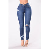 High Waist push up denim jeans Women Slim fit calca jeans ladies Ripped elastic skinny jeans Sexy Hole vintage boyfriend jeans