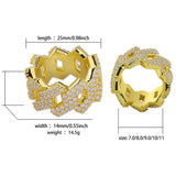 Hip Hop Iced Out Personalized Ring Mens Prong Setting Gold Silver Color Jewerly Bling Cubic Zirconia Ring Charm Jewelry