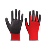 Hot Sale GMG CE Certificated EN388 Red Polyester Black PU Work Safety Gloves Mechanic Working Gloves - app80