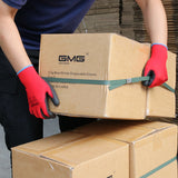 Hot Sale GMG CE Certificated EN388 Red Polyester Black PU Work Safety Gloves Mechanic Working Gloves - app80