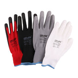 Hot Sale GMG CE Certificated EN388 Red Polyester Black PU Work Safety Gloves Mechanic Working Gloves - app80