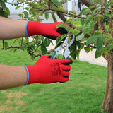 Hot Sale GMG CE Certificated EN388 Red Polyester Black PU Work Safety Gloves Mechanic Working Gloves - app80