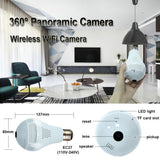 INQMEGA 360 Degree LED Light 960P Wireless Panoramic Home Security Security WiFi CCTV Fisheye Bulb Lamp IP Camera Two Ways Audio