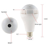 INQMEGA 360 Degree LED Light 960P Wireless Panoramic Home Security Security WiFi CCTV Fisheye Bulb Lamp IP Camera Two Ways Audio