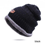 IWINTER Fashion Men Warm Winter Hat Scarf Soft Knitted Hat Scarf Set Skullies Beanies Winter Hat For Women Unisex Knitted Caps