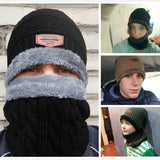 IWINTER Fashion Men Warm Winter Hat Scarf Soft Knitted Hat Scarf Set Skullies Beanies Winter Hat For Women Unisex Knitted Caps