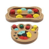 Interactive Toys For Dogs Foraging Food Treated Wooden Dog Toy Eco-friendly Pet Toy Educational Pet Bone Paw Puzzle Toy