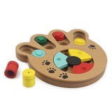 Interactive Toys For Dogs Foraging Food Treated Wooden Dog Toy Eco-friendly Pet Toy Educational Pet Bone Paw Puzzle Toy